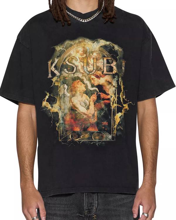 Today Michael Clifford Black Graphic Print Tee