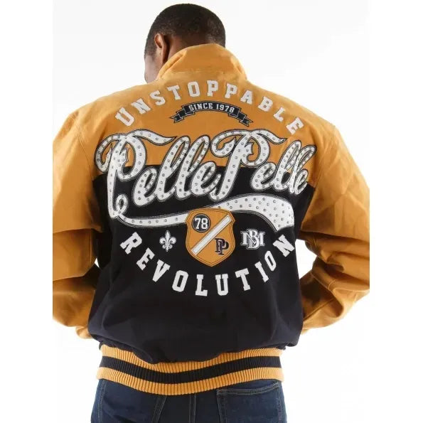 Pelle Pelle Inspired Yellow Varsity Wool Jacket | MB Jacket