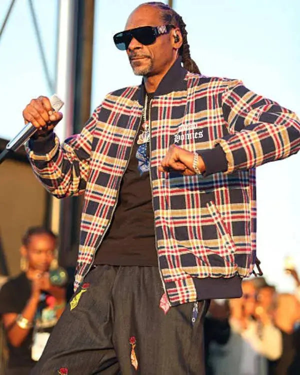 12th Annual TDE Christmas Concert Snoop Dogg Plaid Jacket WorthVee