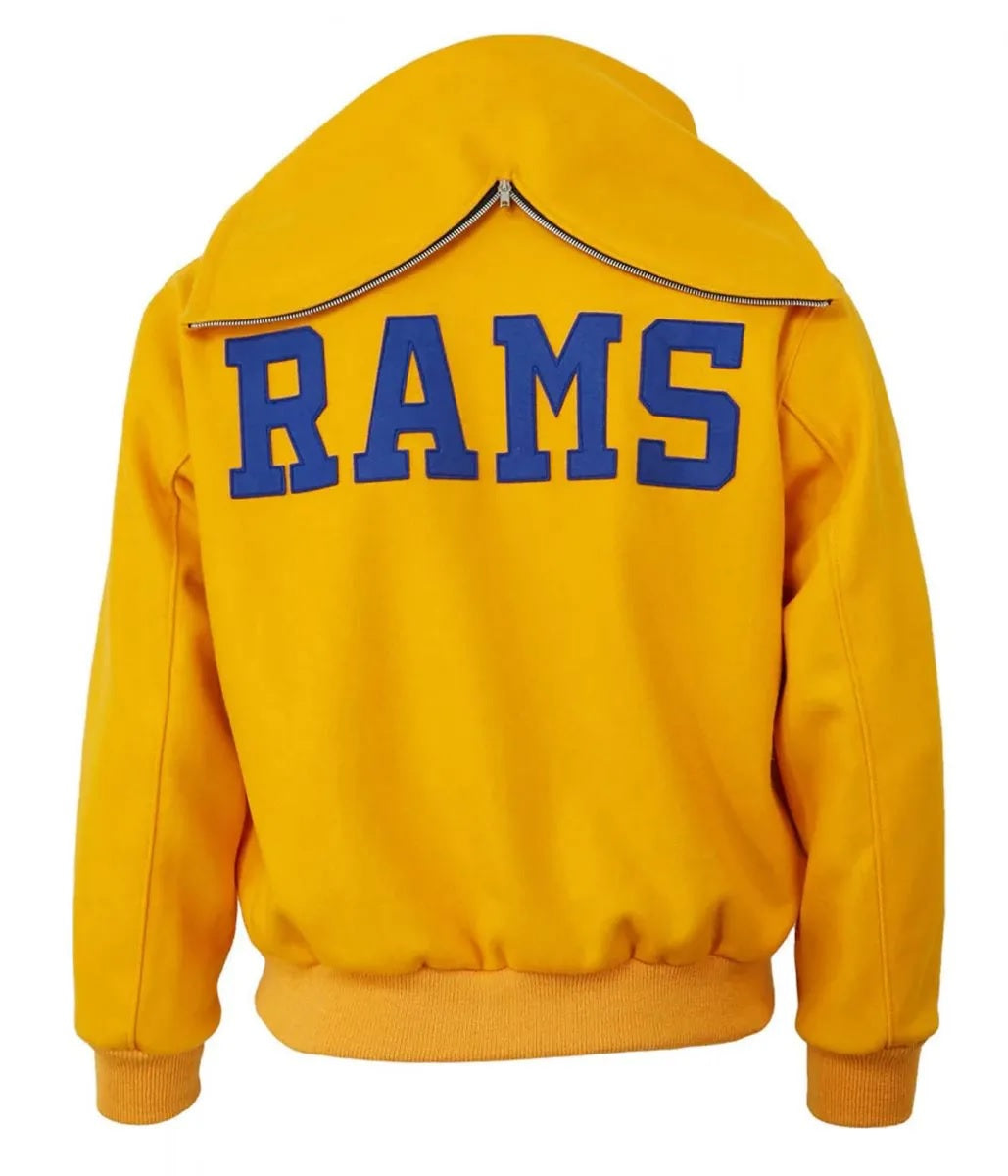 1950 Los Angeles Rams Yellow Wool Hooded Jacket WorthVee