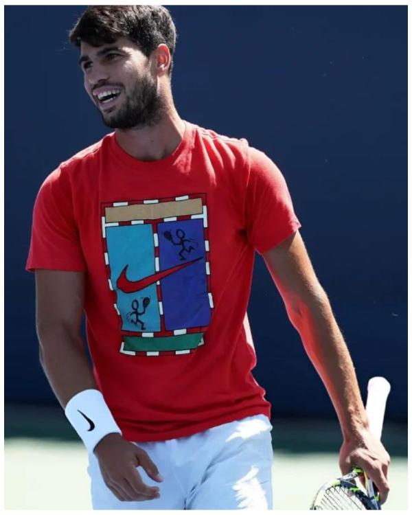 Carlos Alcaraz 2025 US Open Red T-Shirt Shopotiny