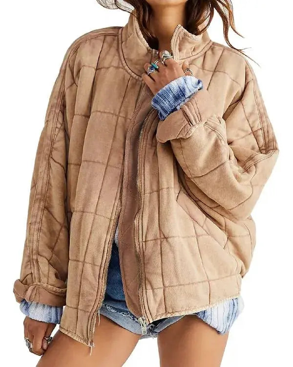 Fixer Upper Colorado Mountain House S01 Ella Gaines Beige/Tan Quilted Jacket WorthVee