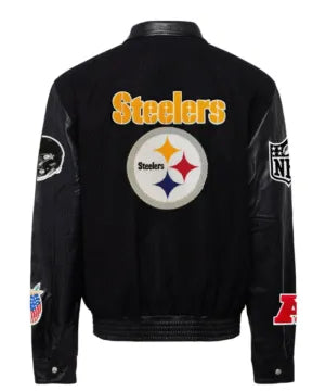 Pittsburgh Steelers Wool & Leather Varsity Jacket Black/Black AR