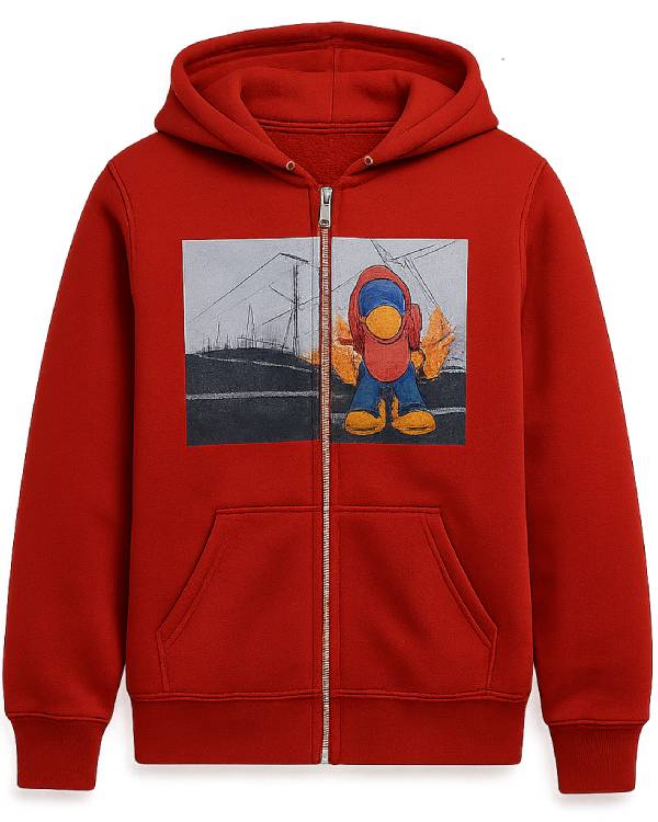 Playdate Benjamin Pajak Red Graphic Hoodie
