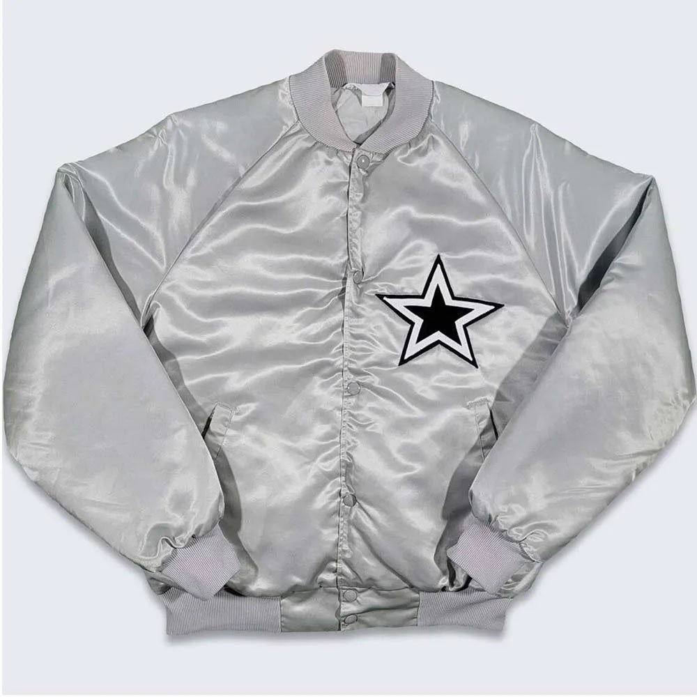 80’s Dallas Cowboys Silver Bomber Jacket WorthVee