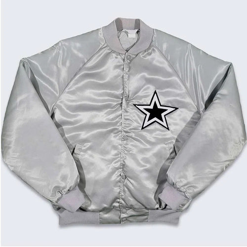 80’s Dallas Cowboys Silver Bomber Jacket WorthVee