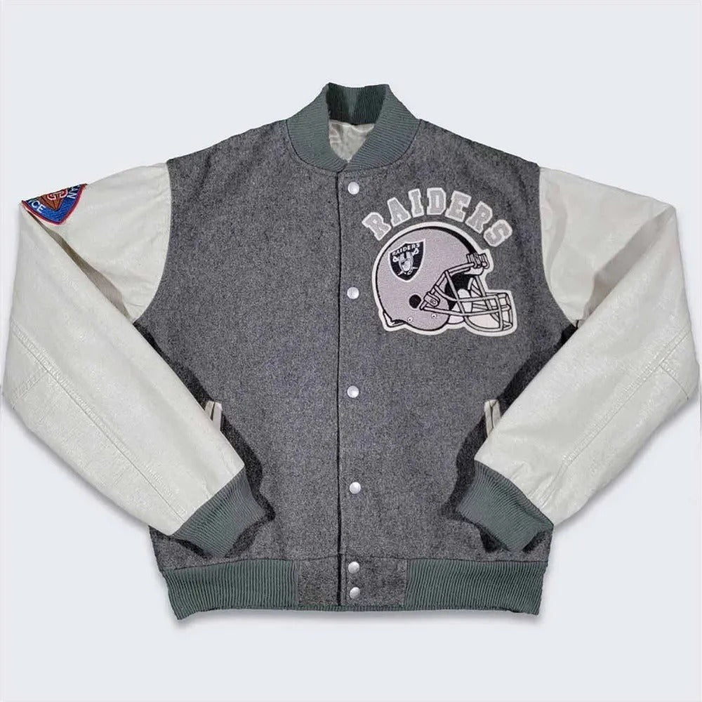80’s La Raiders Gray And Cream Wool Varsity Jacket WorthVee