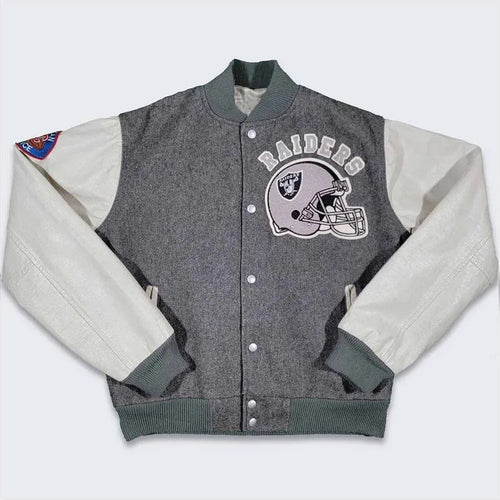 80’s La Raiders Gray And Cream Wool Varsity Jacket WorthVee