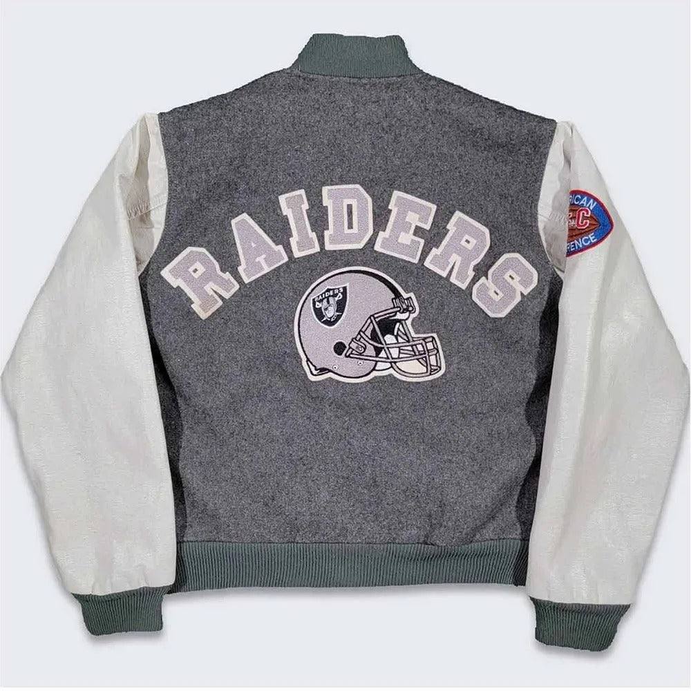 80’s La Raiders Gray And Cream Wool Varsity Jacket WorthVee