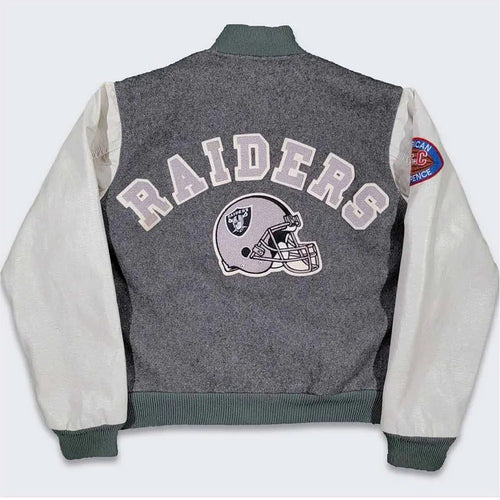 80’s La Raiders Gray And Cream Wool Varsity Jacket WorthVee