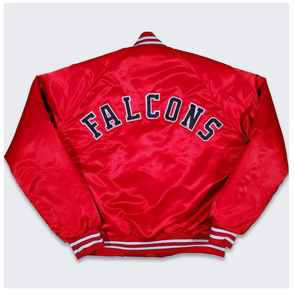 80s Atlanta Falcons Bomber Satin Jacket WorthVee