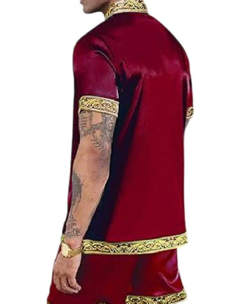 90 Day Fiance Pillow Talk Burgundy & Gold Trim Pajamas Clanton Jacket