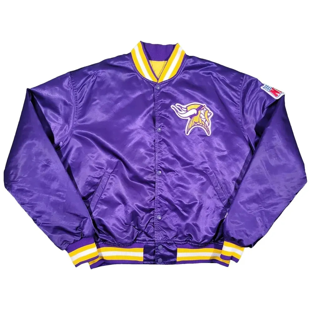 90s Minnesota Vikings Bomber Satin Jacket