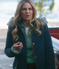 A Christmas Less Traveled Candace Cameron Bure Blue Coat