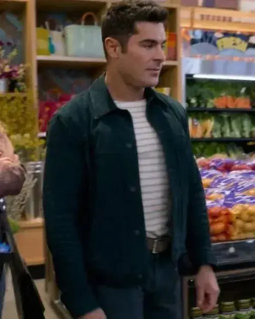 A Family Affair 2024 Zac Efron Black Suede Leather Jacket WorthVee