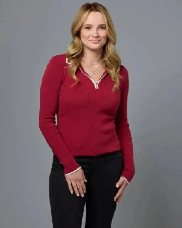 A Make or Break Holiday Hunter King Red Half Zip Top WorthVee