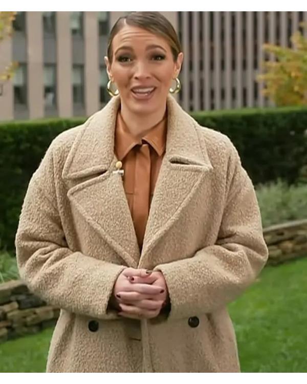 Access Hollywood 2025 Emily Orozco Bouclé Beige Coat