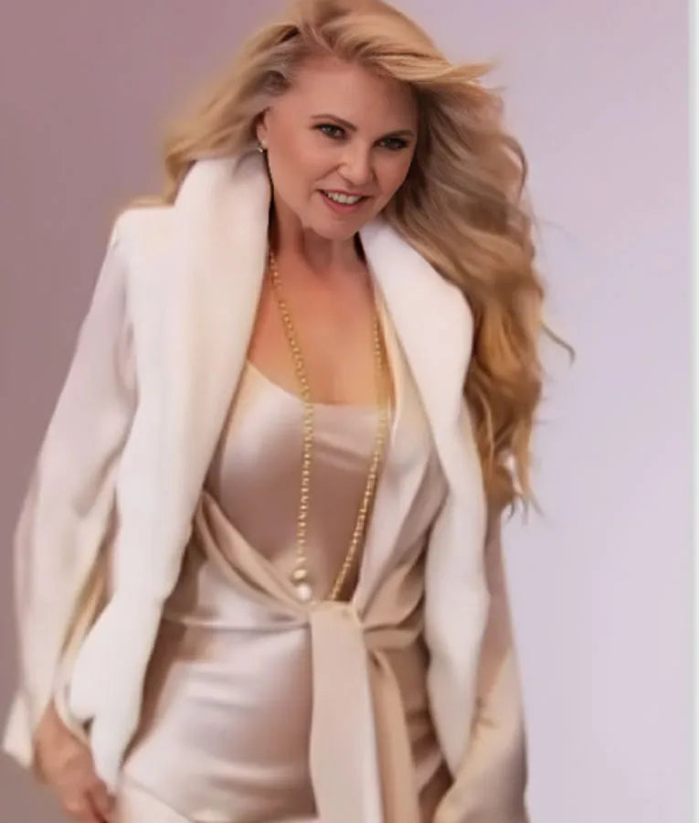 Access Hollywood Christie Brinkley White Faux Fur Vest