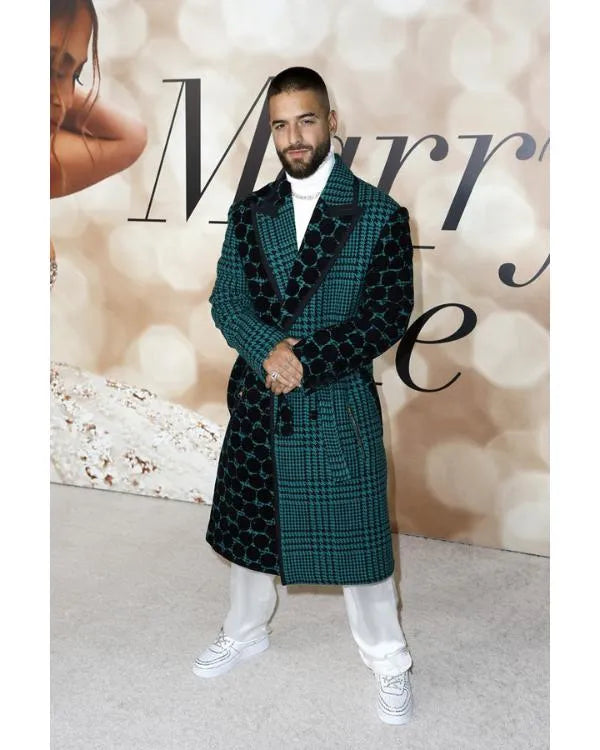 Access Hollywood Scott Evans Green & Black Houndstooth Coat
