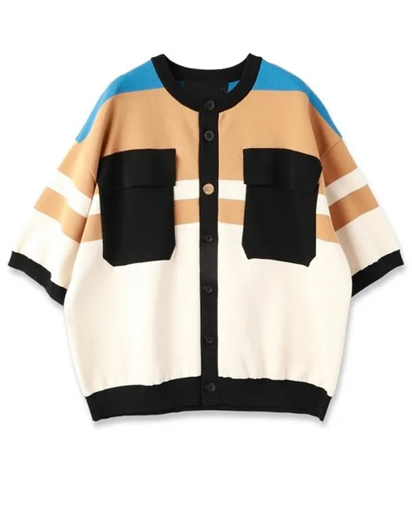 Access Hollywood Scott Evans Striped Colorblock Cardigan