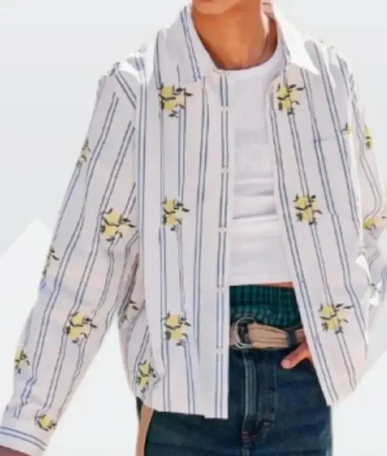 The Paper 2025 Gbemisola Ikumelo Striped Lemon Print Shirt USA Jackets