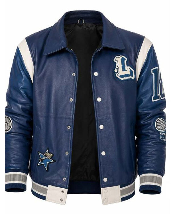 American Idol S24 Lionel Richie Blue Leather Varsity Jacket WorthVee