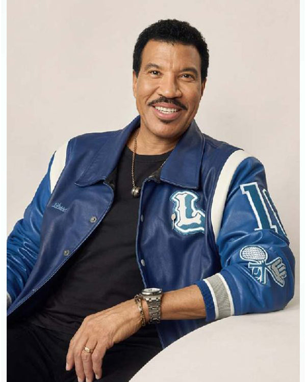 American Idol S24 Lionel Richie Blue Leather Varsity Jacket WorthVee