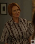 And Just Like That Cynthia Nixon Striped Jumpsuit Clanton Jacket