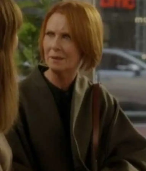 And Just Like That S03 Miranda Hobbes Khaki Cocoon Coat USA Jackets
