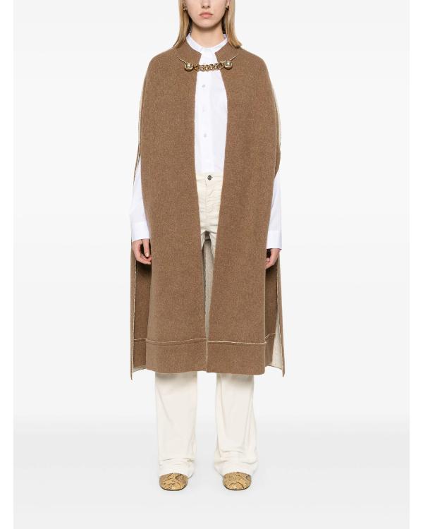 Too Much S01 Naomi Watts Brown Chain Link Knit Cape