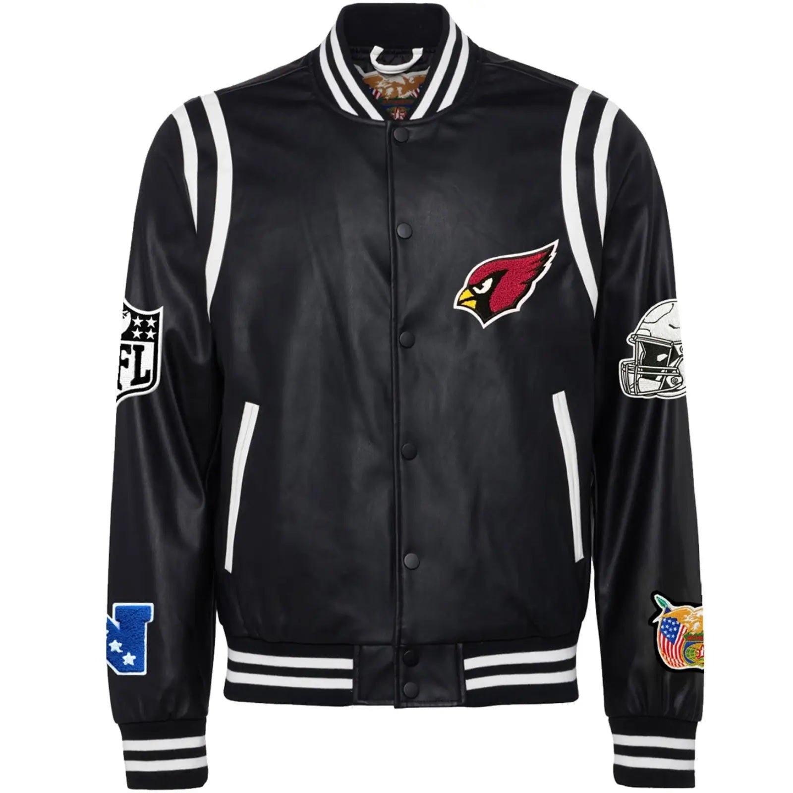 Arizona Cardinals Black Leather Varsity Jacket WorthVee