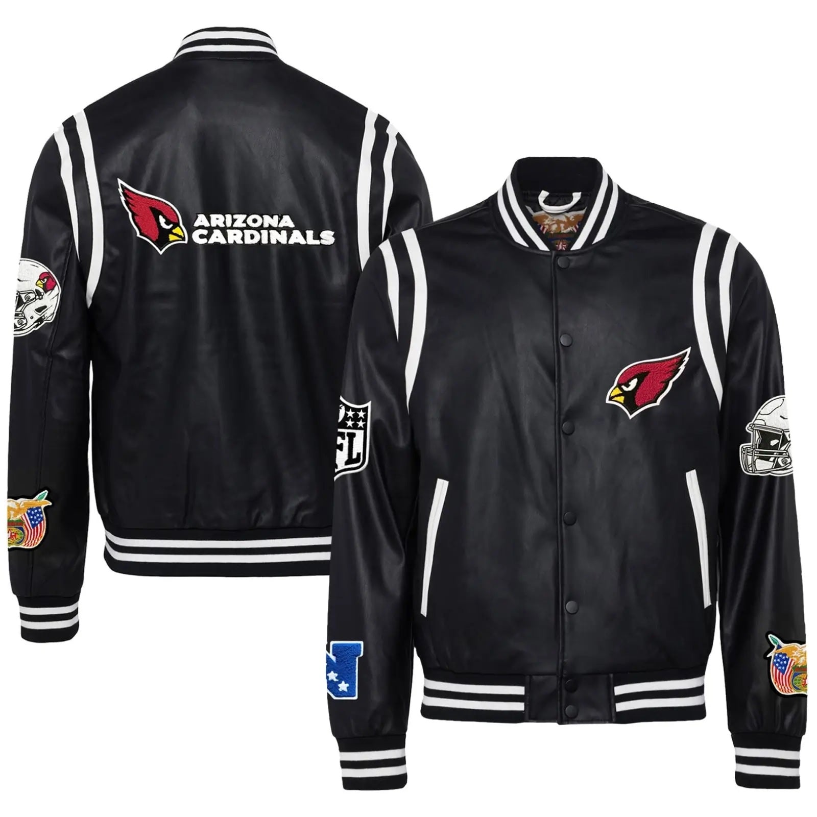 Arizona Cardinals Black Leather Varsity Jacket WorthVee