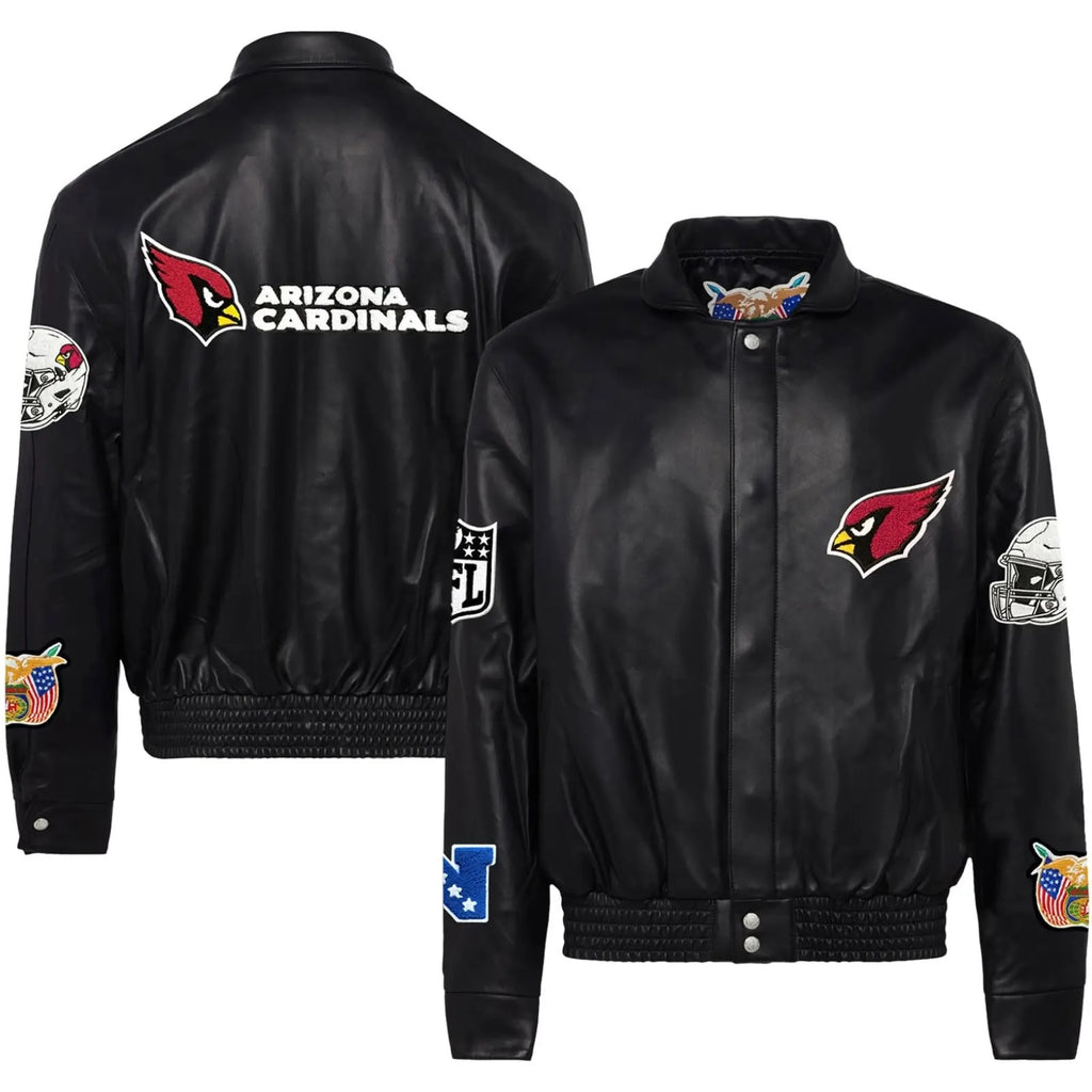 Arizona Cardinals Jeff Hamilton Leather Varsity Jacket WorthVee