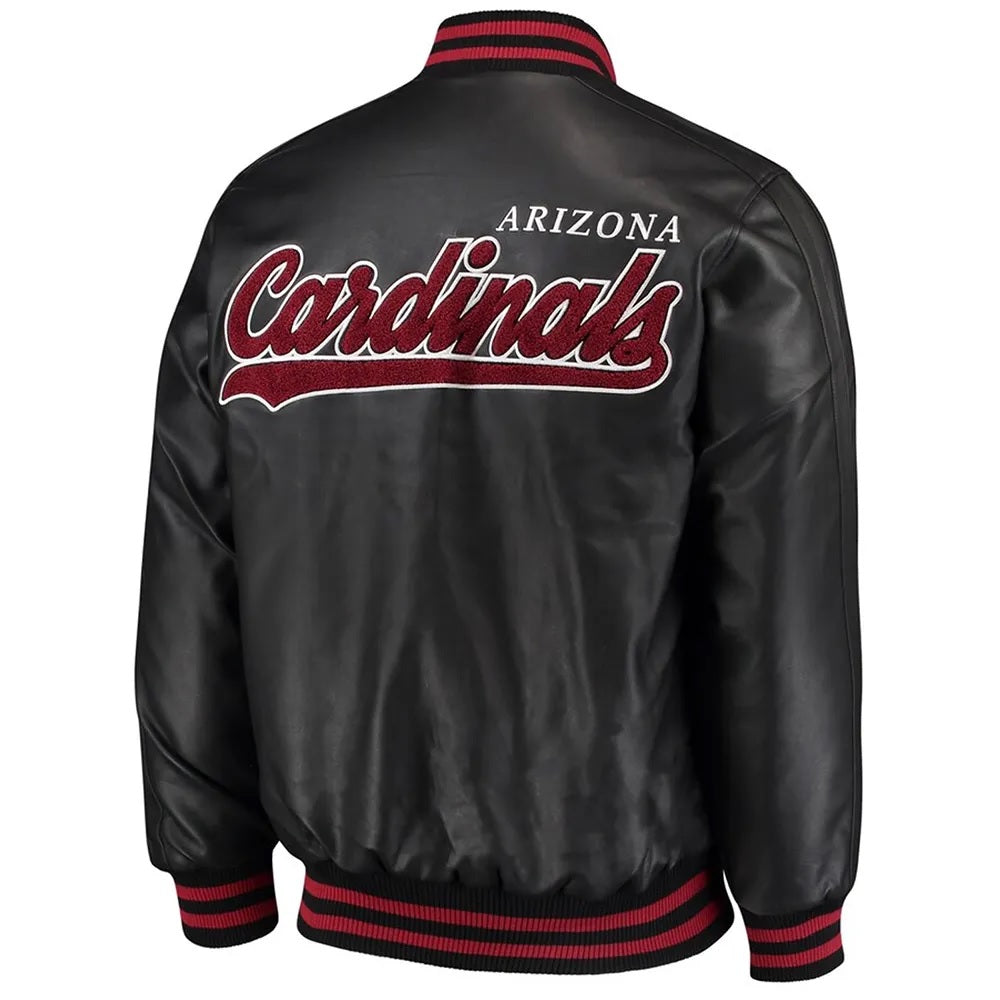 Arizona Cardinals Stiff Arm Varsity Leather Jacket WorthVee