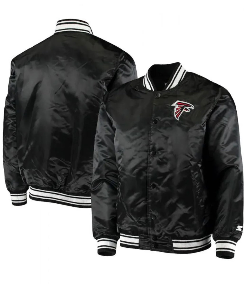 Atlanta Falcons Satin Black Starter Jacket WorthVee