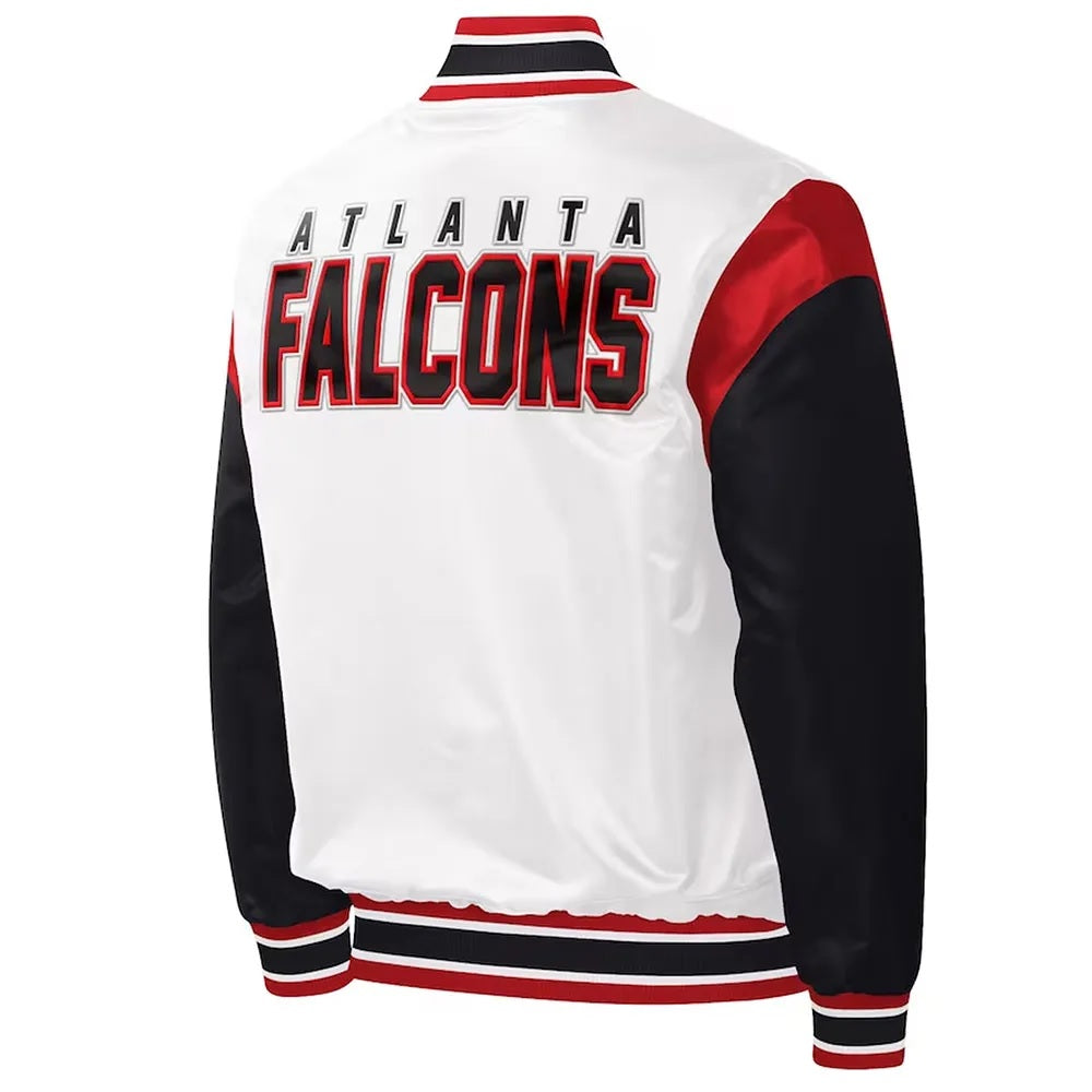 Atlanta Falcons Throwback Warm Up Pitch Satin Jacket WorthVee