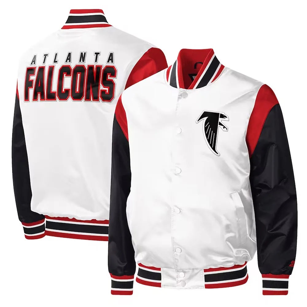 Atlanta Falcons Throwback Warm Up Pitch Satin Jacket WorthVee