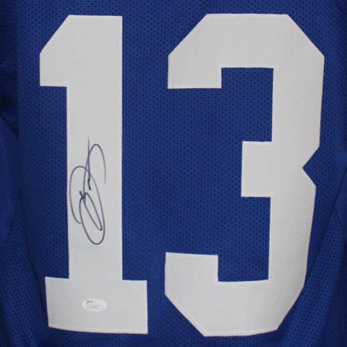 Autographed New York Giants Odell Beckham Jr. Blue #13 Custom Jersey WorthVee