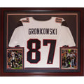 Autographed Rob Gronkowski New England Patriots White #87 Deluxe Framed Jersey WorthVee
