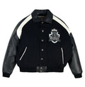 Avirex Inspired Black Wool Leather Varsity Jacket