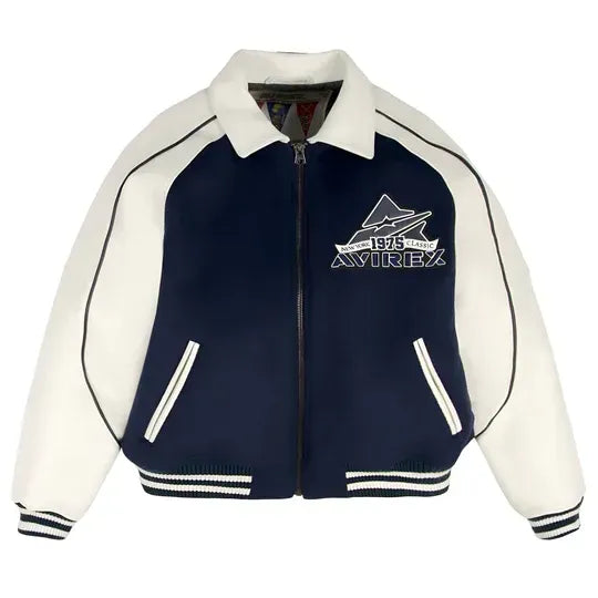 Avirex Inspired Classic Wool Leather Varsity Jacket