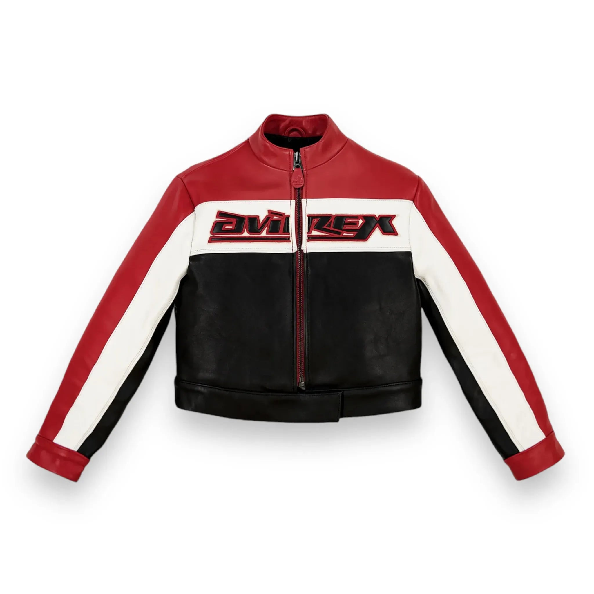 Avirex Inspired Cropped Moto Leather Jacket