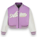 Avirex Inspired Cropped Script Wool Leather Jacket