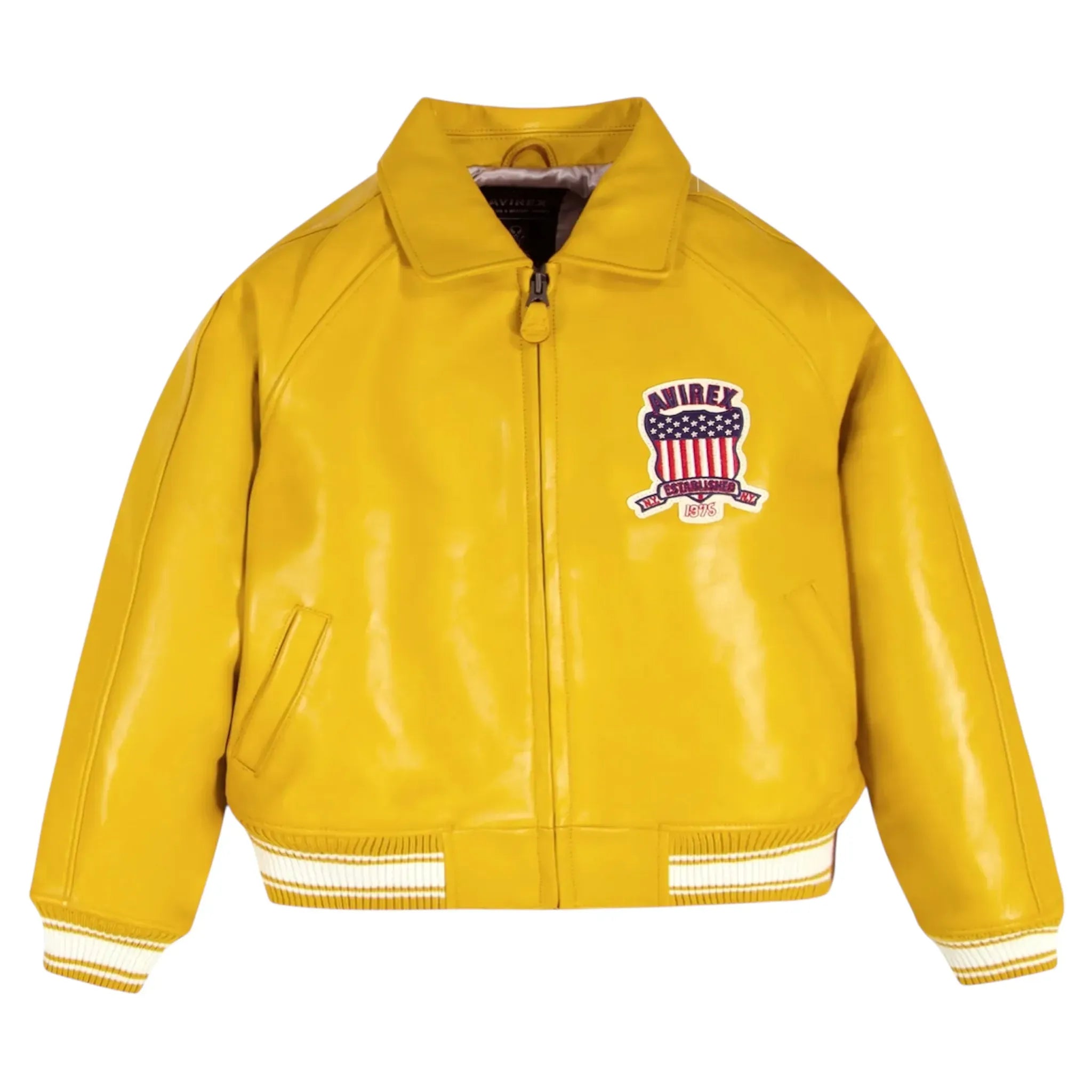 Avirex Inspired Icon Mustard Icon Leather Jacket