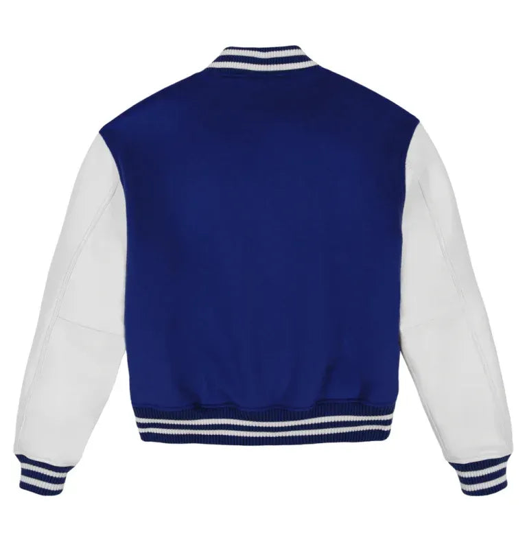 Avirex Inspired Limited Edition Blue Wool Leather Jacket
