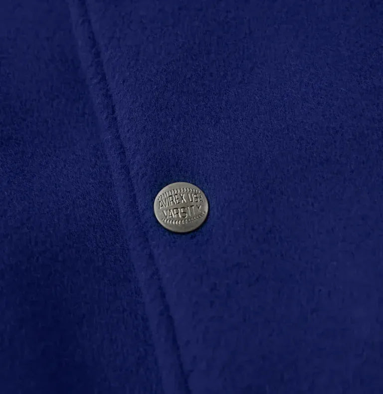 Avirex Inspired Limited Edition Blue Wool Leather Jacket