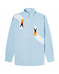 Baked with Love Holiday S01 Swan Print Light Blue Shirt