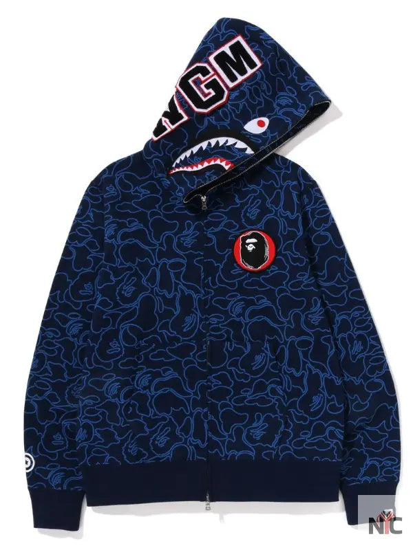 Bape 30th Anniversary Line Camo Shark Full Zip Hoodie Clanton Jacket