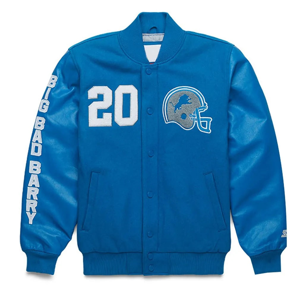 Barry Sanders Detroit Lions Jacket WorthVee