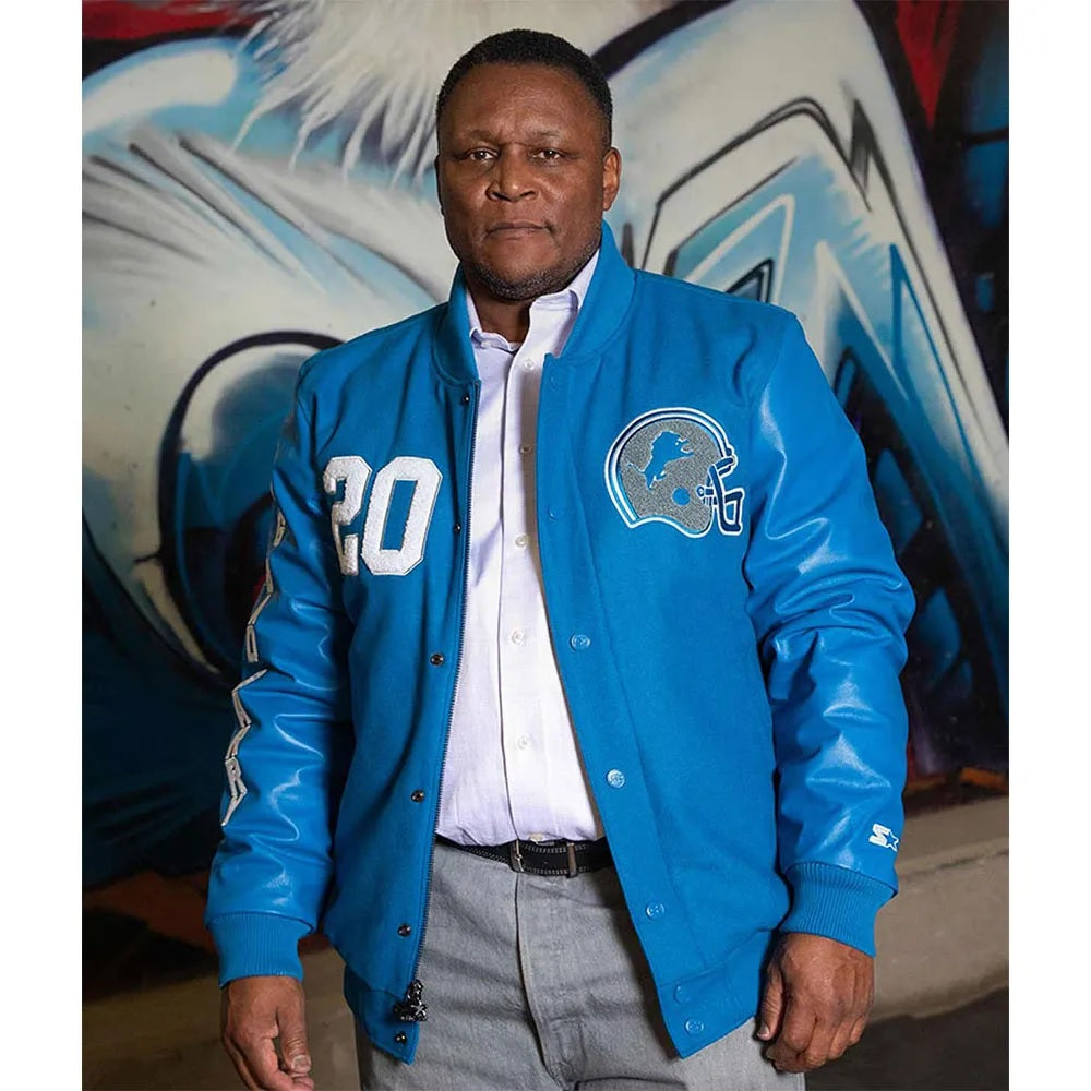 Barry Sanders Detroit Lions Jacket WorthVee